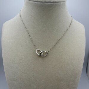 Tiffany & Co. Peretti Double Loop Silver Necklace